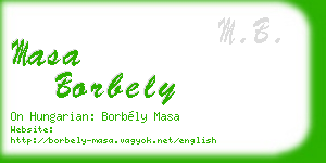 masa borbely business card