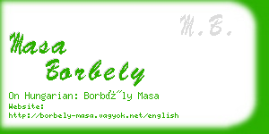 masa borbely business card